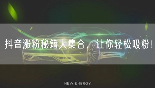 抖音涨粉秘籍大集合,让你轻松吸粉!